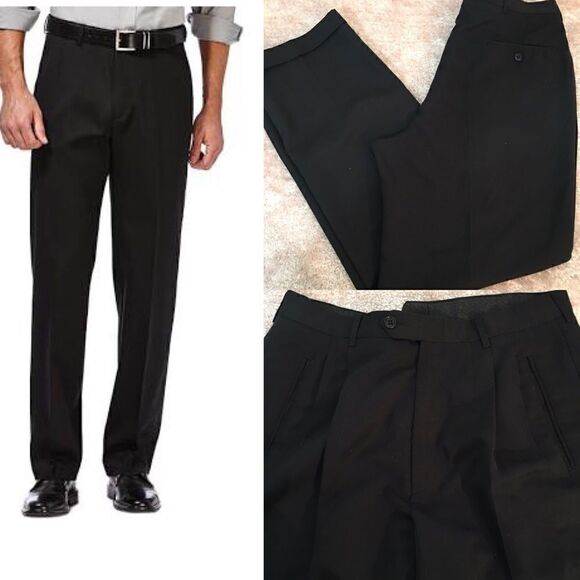 Haggar Other - Hagar Black Label cuffed microfiber dress pants